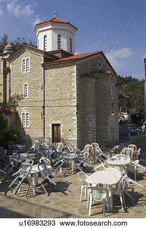 Stock Image - Blue, Building Exterior, Building Structure, Cafe, Chair, Cloud. Fotosearch