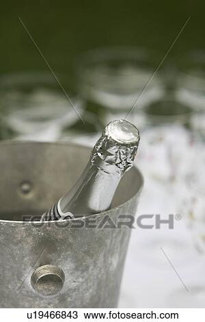 Stock Image - Bottle, Bucket, Champagne, Beverage, Alcohol, Drink. Fotosearch