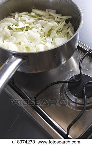 Stock Image - Burner, Close-Up, Cooking, Food, Frying Pan. Fotosearch