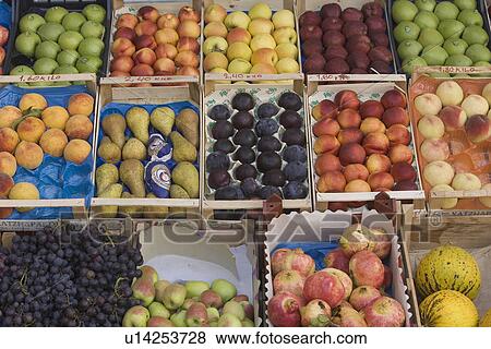 Stock Photo - Assortment, Collection, Citrus Fruit, Cherry, Apple. Fotosearch