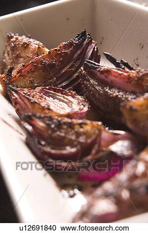 Stock Image - Eatable, Ceramic, Dish, Cuisine, Close-Up, Appetizing. Fotosearch