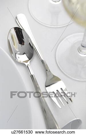 Stock Image - Close-Up, Five Objects, Fork, Indoors, Kitchen Utensil. Fotosearch