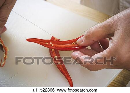 Stock Photograph - Chili, Close-Up, Cutting, Flavor, Food. Fotosearch