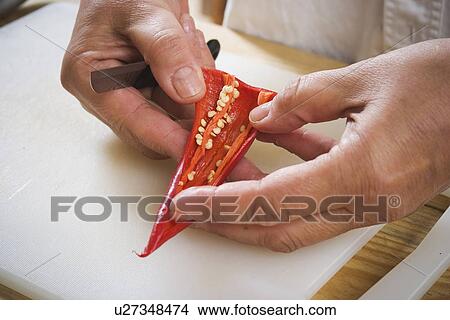 Picture - Chilly, Close-Up, Cutting Board, Edible, Food. Fotosearch