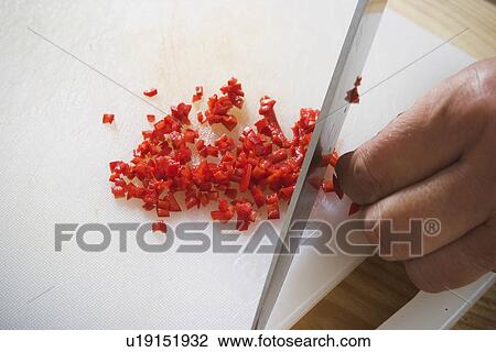 Stock Image - Chopping, Close-Up, Cutting, Cutting Board, Details. Fotosearch
