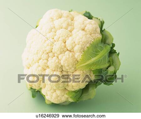 Stock Photo - One Cauliflower, High Angle View. Fotosearch