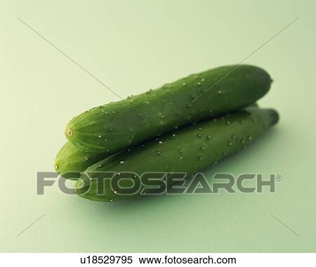Stock Photography - Three Cucumbers, Close Up. Fotosearch