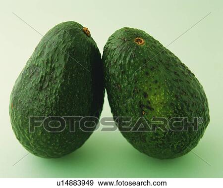 Stock Photo - Two Avocado, Front View. Fotosearch