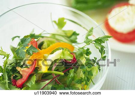 Mixed salad leaves in bowl, another salad visible in background, Differential Focus View Large Photo Image Stock Image - Mixed salad leaves in bowl, another salad visible in background, Differential Focus. Fotosearch