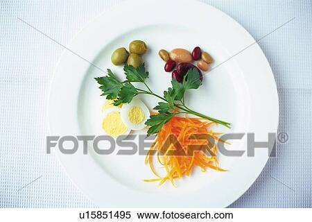Stock Photography - Various foods on plate, Differential Focus . Fotosearch
