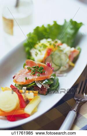 Various salad on plate with fork, glass visible in background, Differential Focus View Large Photo Image Stock Photography - Various salad on plate with fork, glass visible in background, Differential Focus . Fotosearch
