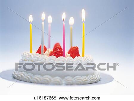 Birthday cake with strawberry and whipped cream View Large Photo Image Stock Photography - Birthday cake with strawberry and whipped cream. Fotosearch