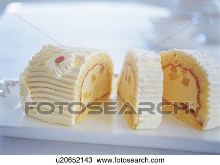 Cake rolled up and covered with cream, Yolu log View Large Photo Image Stock Image - Cake rolled up and covered with cream, Yolu log . Fotosearch