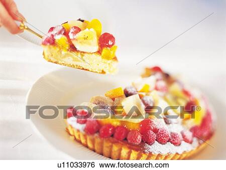 Woman serving tart with mixed fruit View Large Photo Image Stock Photograph - Woman serving tart with mixed fruit. Fotosearch