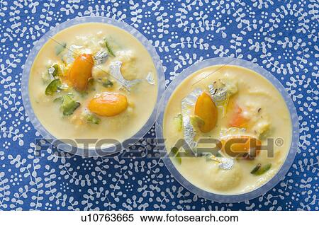 Stock Photography - High angle view of sweet food in two cups. Fotosearch