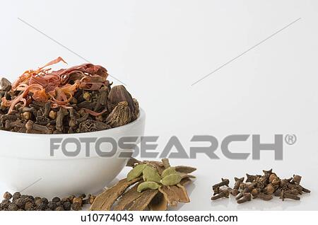 Stock Image - Close-up of a bowl of spices. Fotosearch