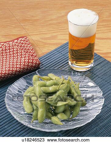 Beer, Green Soybeans View Large Photo Image Stock Image - Beer, Green Soybeans. Fotosearch