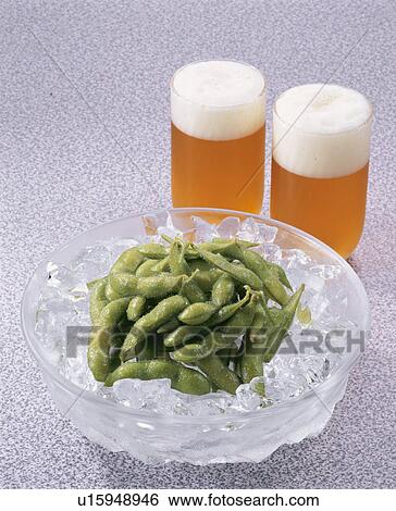 Beer, Green Soybeans View Large Photo Image Stock Photograph - Beer, Green Soybeans. Fotosearch