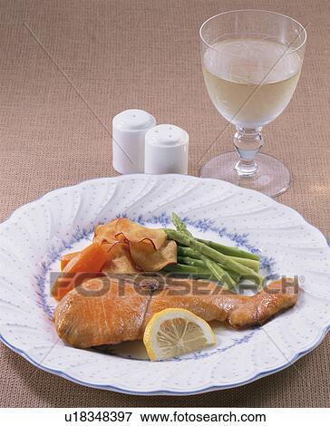 Stock Photo - Meuniere Of Salmon. Fotosearch