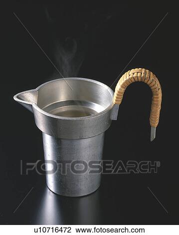 Stock Image - Sake With Japanese Metal Container. Fotosearch