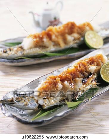 Pacific Saury Grilled With Salt View Large Photo Image Stock Photography - Pacific Saury Grilled With Salt. Fotosearch