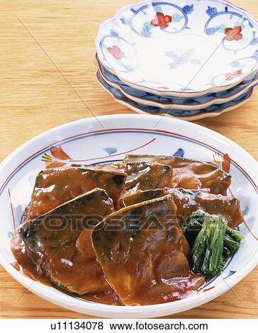 Simmered Mackerel In Miso View Large Photo Image Stock Photo - Simmered Mackerel In Miso. Fotosearch