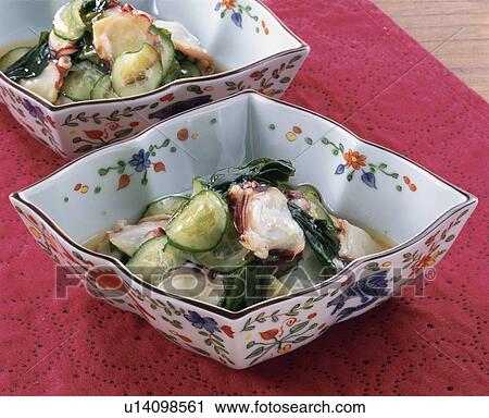 Stock Image - Vinegared Dish Of Cucumber And Octopus. Fotosearch