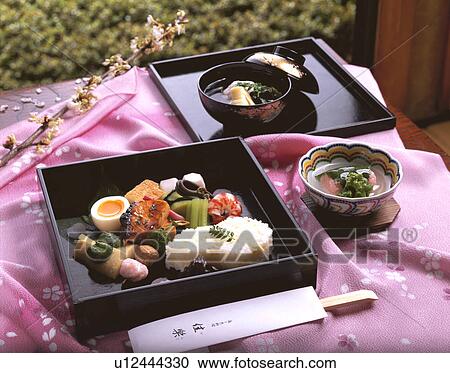 Stock Image - Cherry-Blossom-Viewing Lunch. Fotosearch