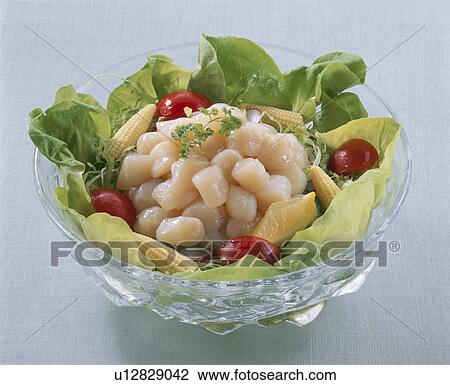 Stock Image - Salad Of Scallop. Fotosearch