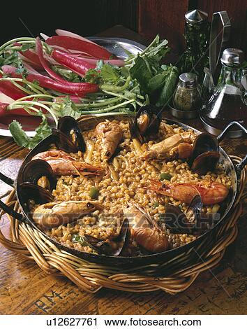 Paella Of Cataluna Style View Large Photo Image Stock Image - Paella Of Cataluna Style. Fotosearch