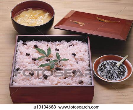 Stock Photo - Rice Boiled With Red Beans. Fotosearch