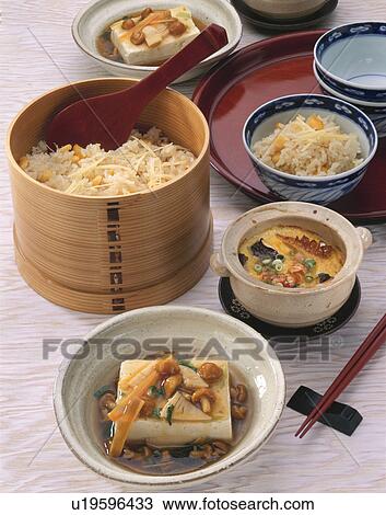 Stock Image - Rice Steamed With Vegetables And Small Scallops. Fotosearch