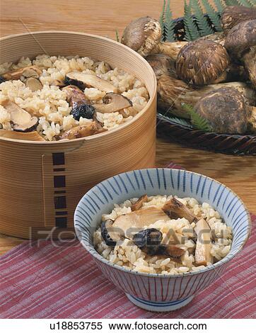 Stock Photography - Rice With Matsutake. Fotosearch