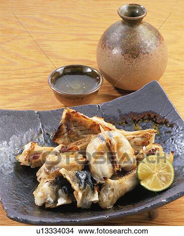 Grilled Globefish, Dish Grilled With Salt,. View Large Photo Image Picture - Grilled Globefish, Dish Grilled With Salt,.. Fotosearch