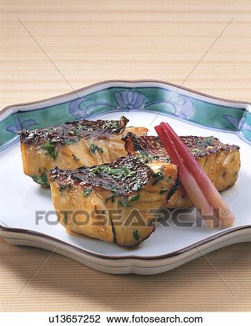 Stock Image - Sea Bream Grilled With Soy Sauce. Fotosearch