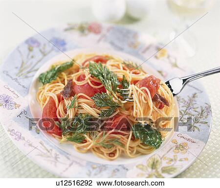 Anchovy And Tomato Spaghetti View Large Photo Image Stock Image - Anchovy And Tomato Spaghetti. Fotosearch
