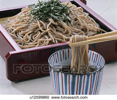 Stock Image - Chilled Soba Noodles With Nori. Fotosearch