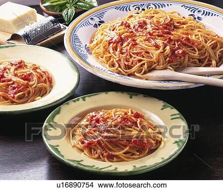 Picture - Pasta, Tomato Sauce,. Fotosearch