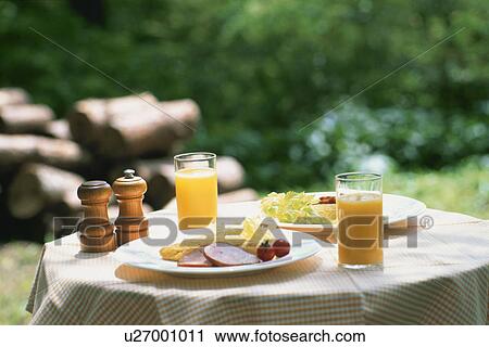 Stock Image - Breakfast, Outdoors,. Fotosearch
