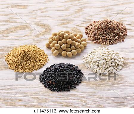 Stock Image - Five Cereals. Fotosearch