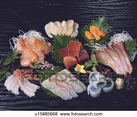 Eight Sorts Of Sashimi View Large Photo Image Stock Photo - Eight Sorts Of Sashimi. Fotosearch