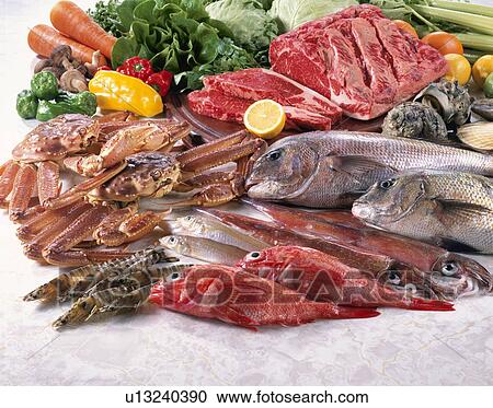 Stock Image - Meat, Sea Food. Fotosearch