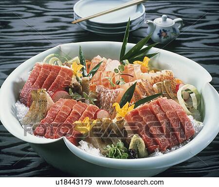 Sashimi Assortment View Large Photo Image Stock Photo - Sashimi Assortment. Fotosearch
