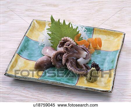 Stock Photography - Sashimi Of Ocellated Octopus. Fotosearch