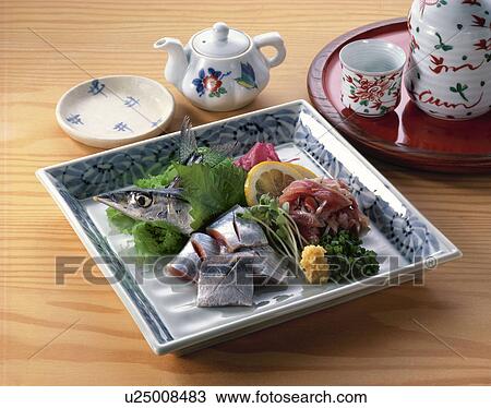 Stock Image - Sashimi Of Pacific Saury. Fotosearch