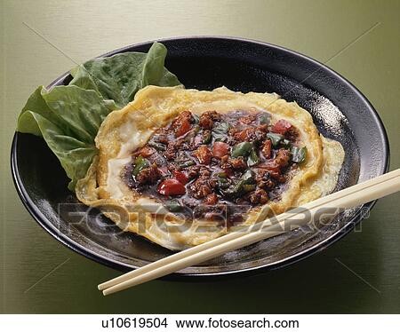Picture - Omelet With Thick And Starchy Sauce. Fotosearch