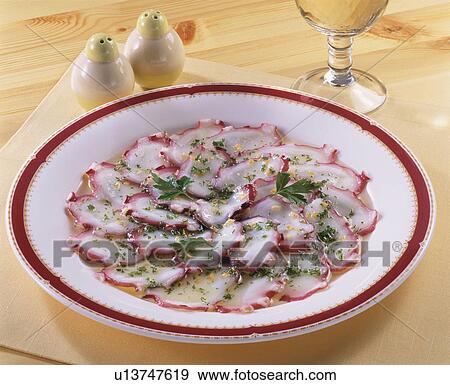 Carpaccio Of Octopus View Large Photo Image Stock Photo - Carpaccio Of Octopus. Fotosearch