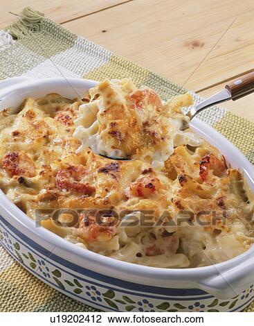Stock Image - Macaroni Gratin With Shrimp. Fotosearch
