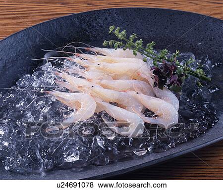 Stock Photo - Sashimi Of Japanese Glass Shrimp. Fotosearch