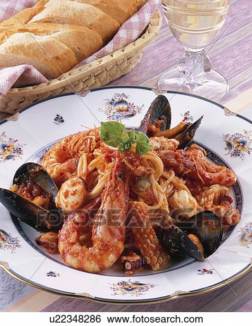 Stock Photograph - Sea Food Spaghetti. Fotosearch